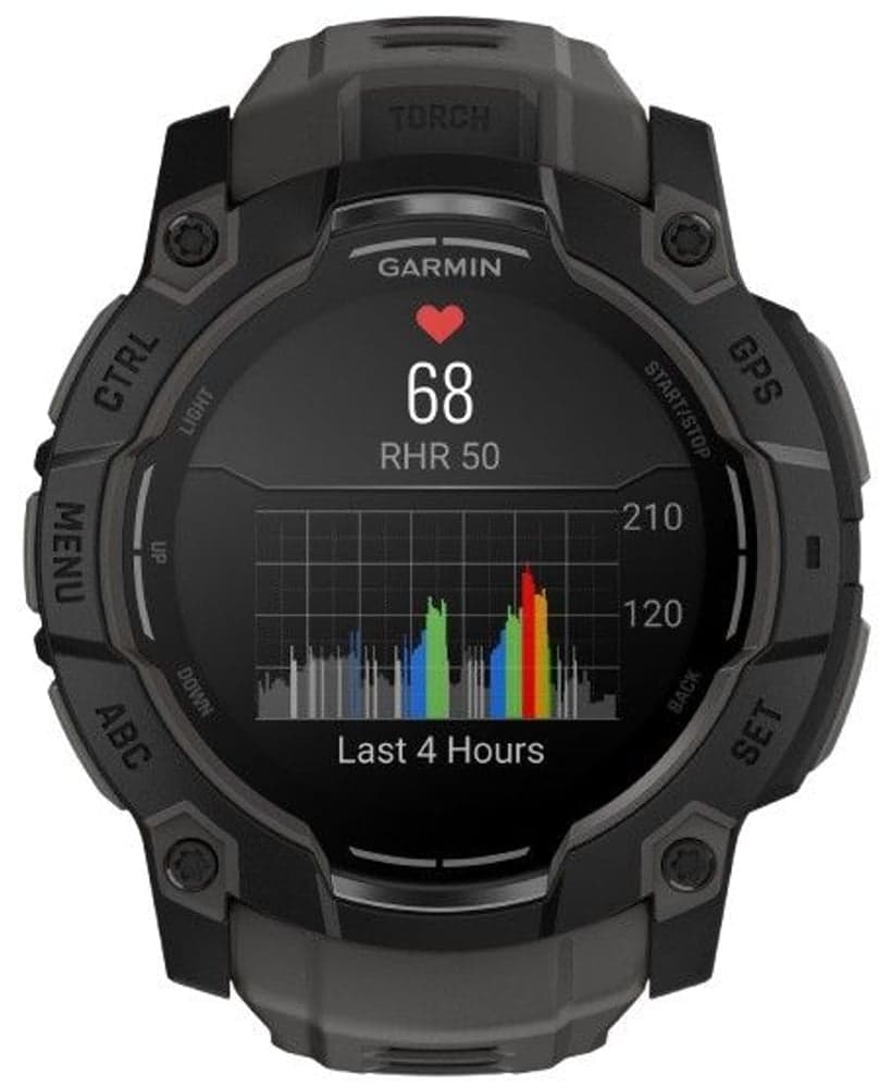 Instinct 3 50 mm AMOLED Svart med Kolfärgat Armband, view: 3