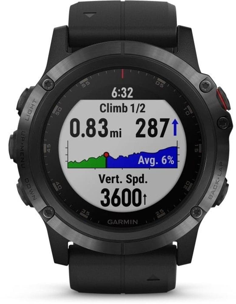 Fenix 5X Plus Sapphire Svart (saknar skyddsplast), view: 5