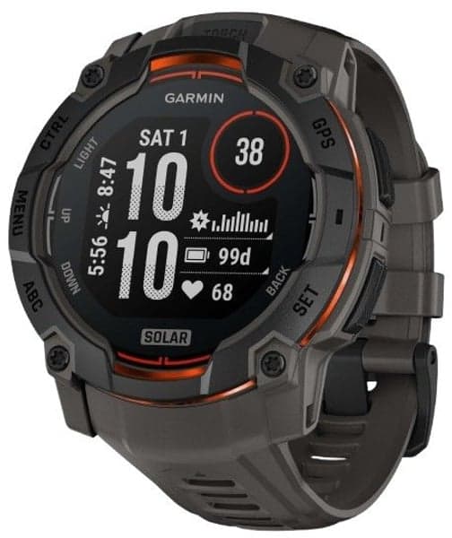 Instinct 3 50 mm Solar Svart med Kolfärgat Armband, view: 0