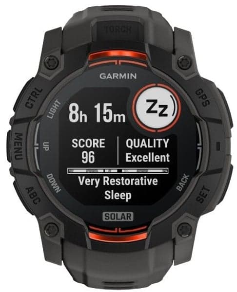 Instinct 3 50 mm Solar Svart med Kolfärgat Armband, view: 6