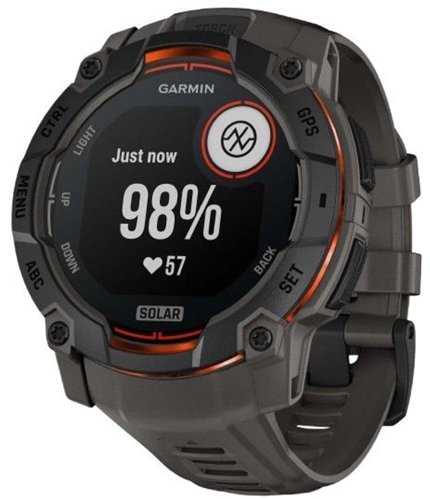 Instinct 3 50 mm Solar Svart med Kolfärgat Armband, view: 1