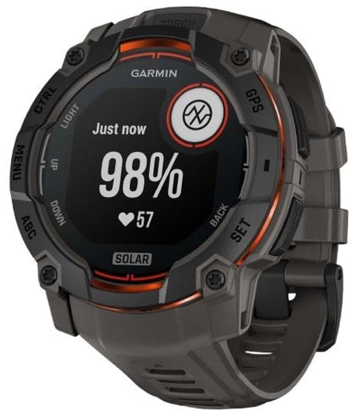 Instinct 3 50 mm Solar Svart med Kolfärgat Armband, view: 1