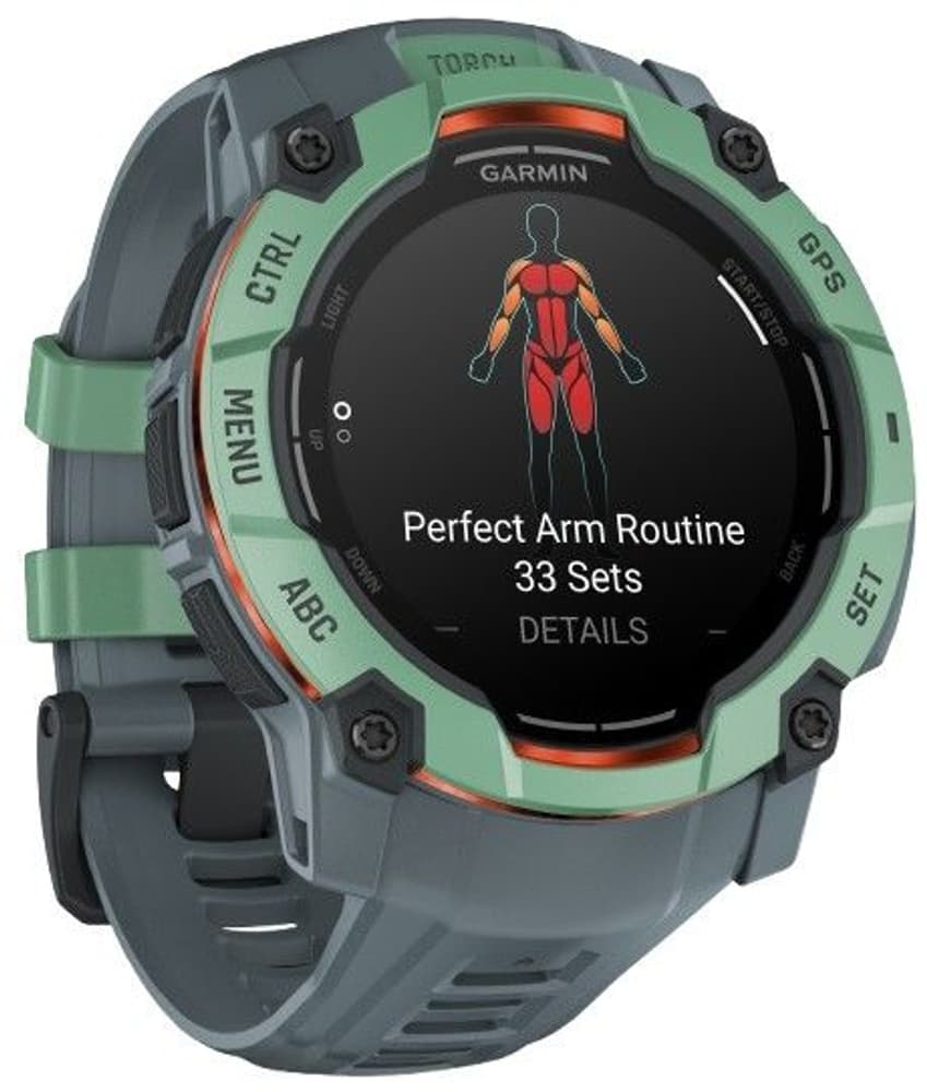 Instinct 3 50 mm AMOLED Ljusgrön med Skymningsfärgat Armband, view: 6