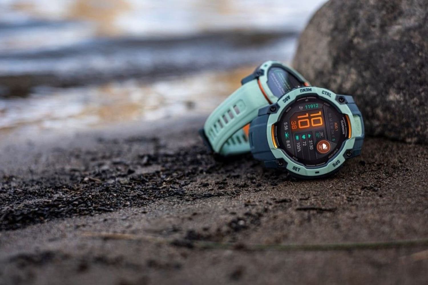 Instinct 3 50 mm AMOLED Ljusgrön med Skymningsfärgat Armband, view: 7