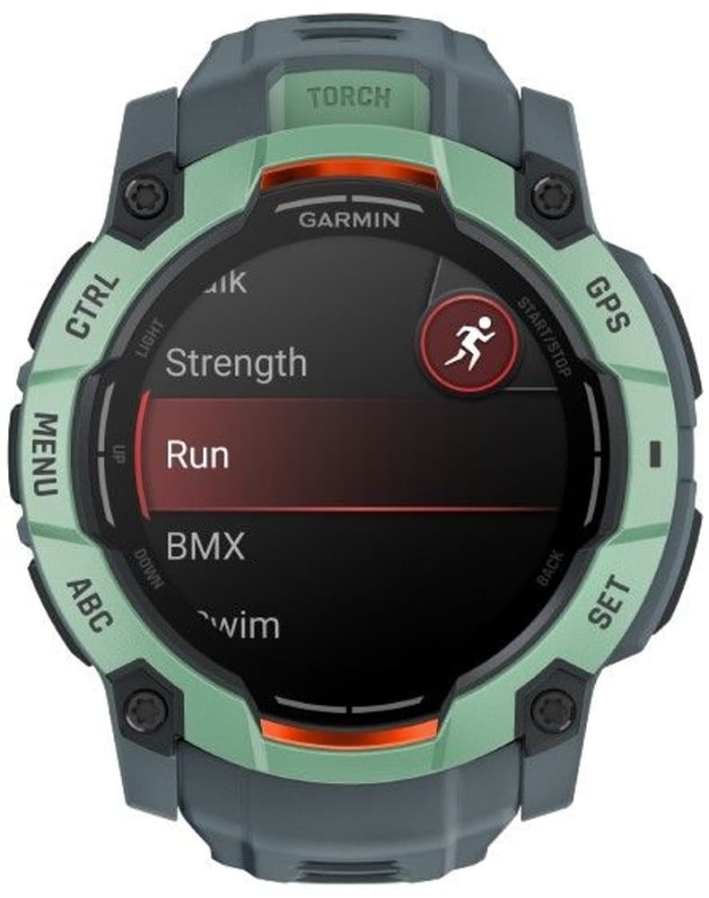 Instinct 3 50 mm AMOLED Ljusgrön med Skymningsfärgat Armband, view: 3