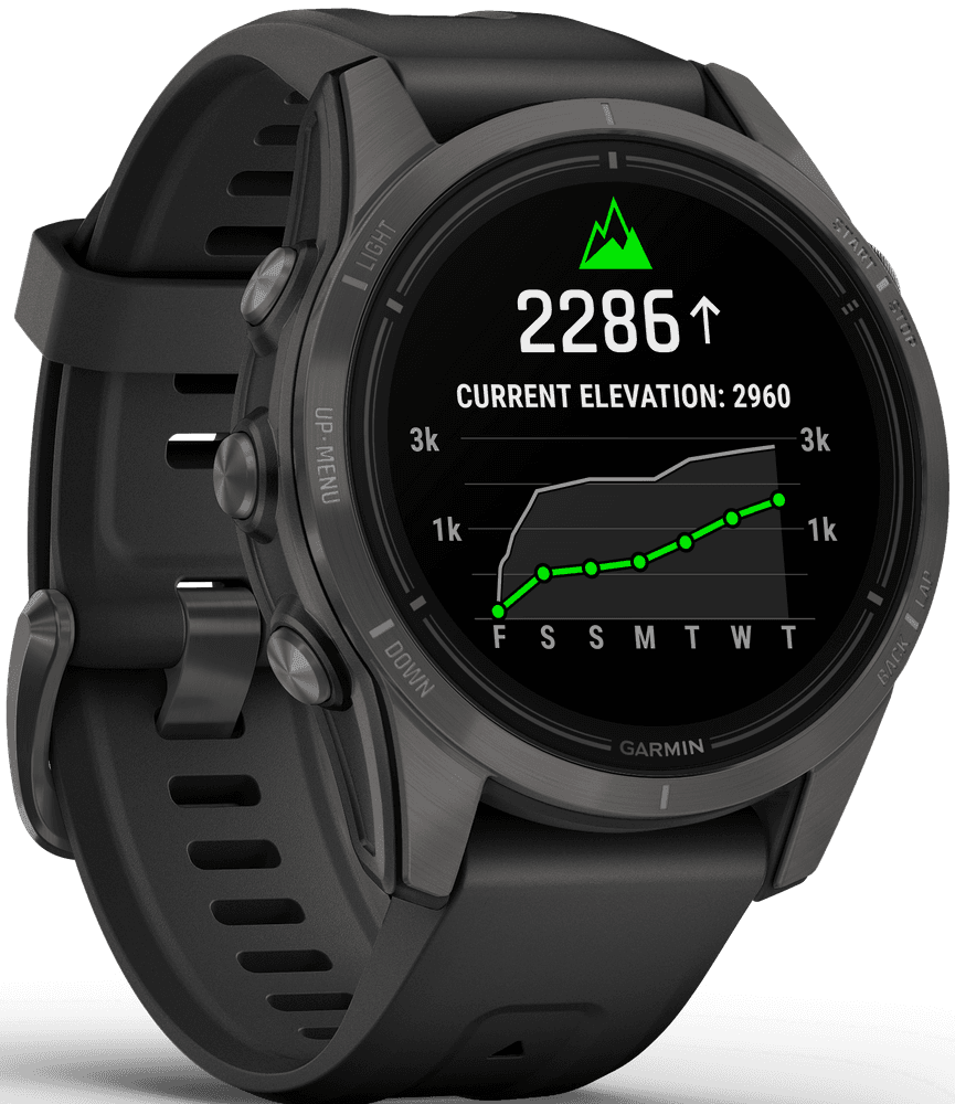 EPIX PRO (G2) 42mm Sapphire Carbon Grey DLC Titanium with Black Band, view: 3