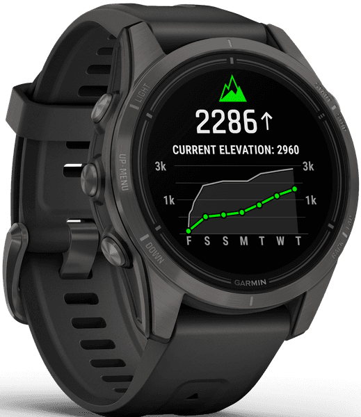 EPIX PRO (G2) 42mm Sapphire Carbon Grey DLC Titanium with Black Band, view: 3