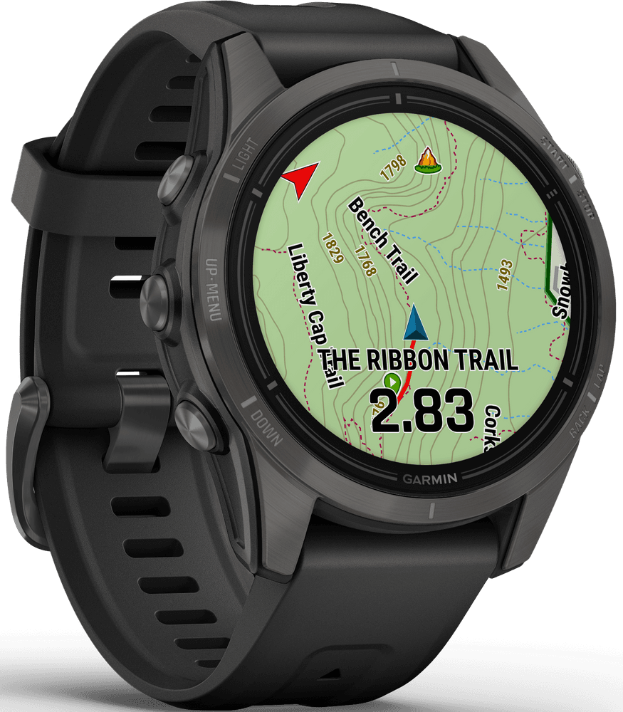 EPIX PRO (G2) 42mm Sapphire Carbon Grey DLC Titanium with Black Band, view: 4