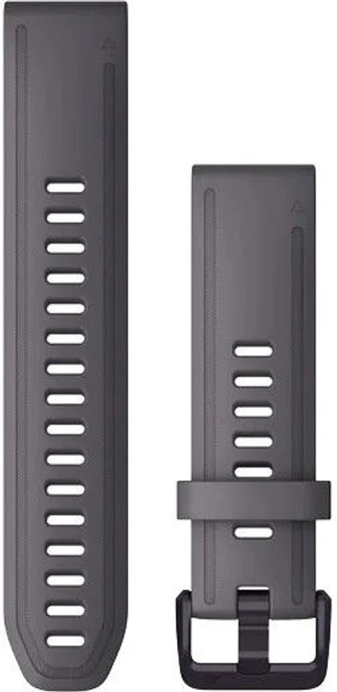 QuickFit 20 mm Armband Shale Gray Silicone with Amethyst Hardware, view: 0