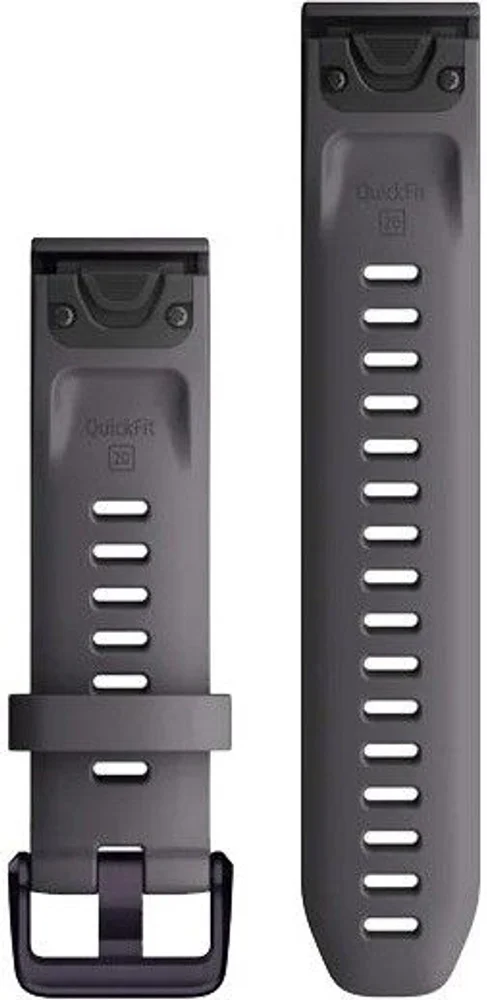 QuickFit 20 mm Armband Shale Gray Silicone with Amethyst Hardware, view: 1