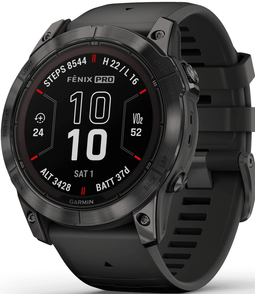 Fenix 7X Pro Sapphire Solar Carbon Grey DLC Titanium with Black Band, view: 0