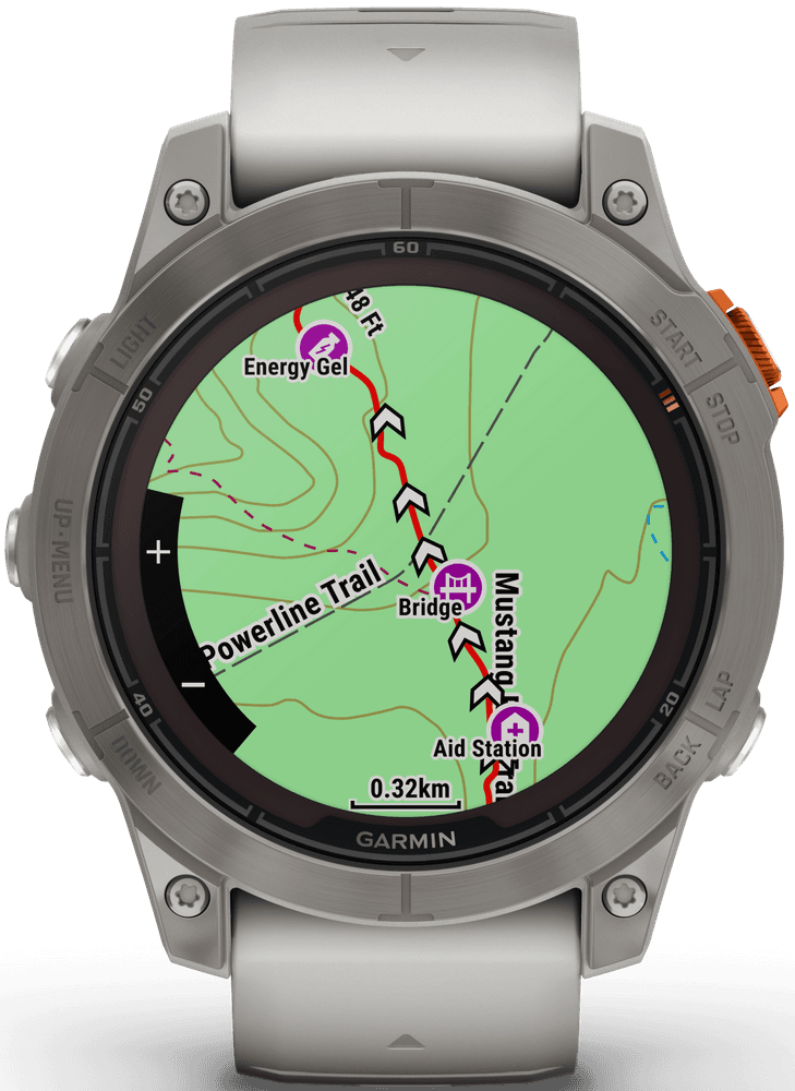 Fenix 7 Pro Sapphire Solar Titanium with Fog Gray/Ember Orange Band, view: 5