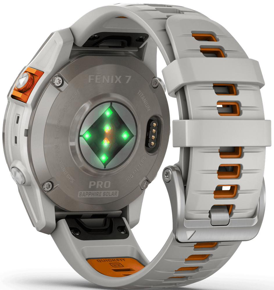 Fenix 7 Pro Sapphire Solar Titanium with Fog Gray/Ember Orange Band, view: 1