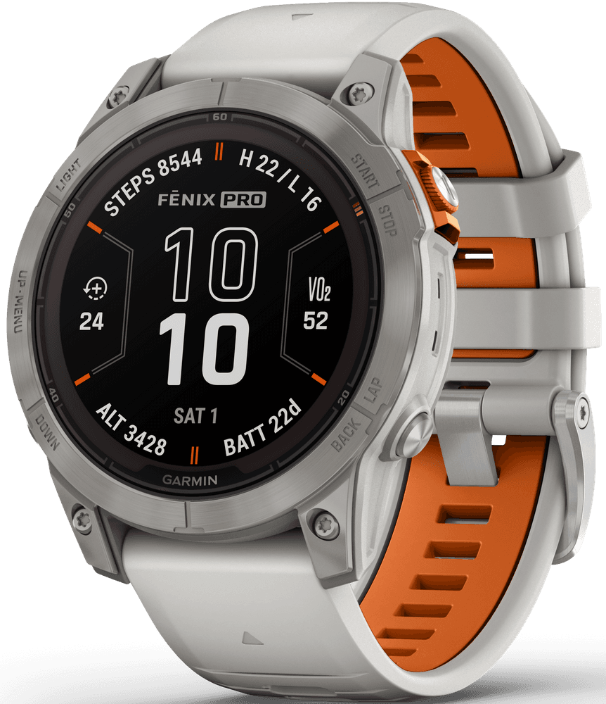 Fenix 7 Pro Sapphire Solar Titanium with Fog Gray/Ember Orange Band, view: 0