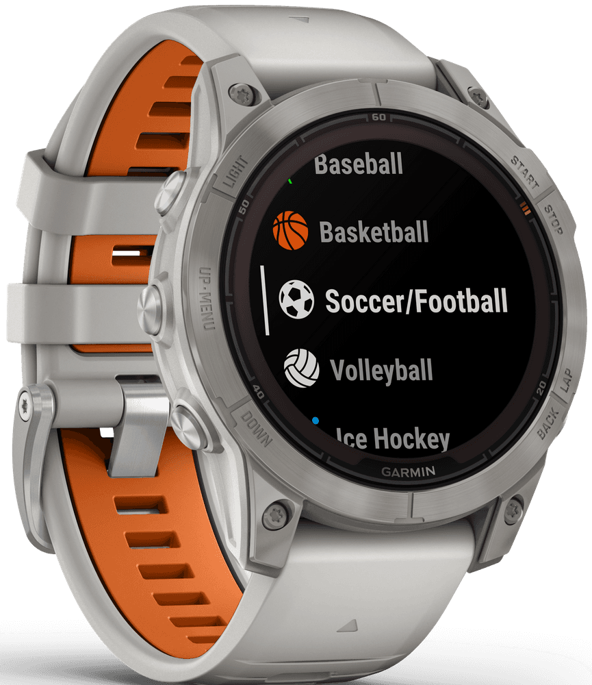 Fenix 7 Pro Sapphire Solar Titanium with Fog Gray/Ember Orange Band, view: 4