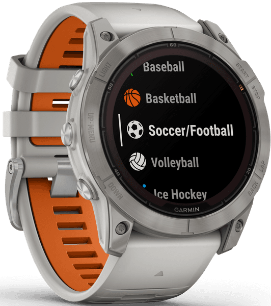 Fenix 7X Pro Sapphire Solar Titanium with Fog Gray/Ember Orange Band, view: 4