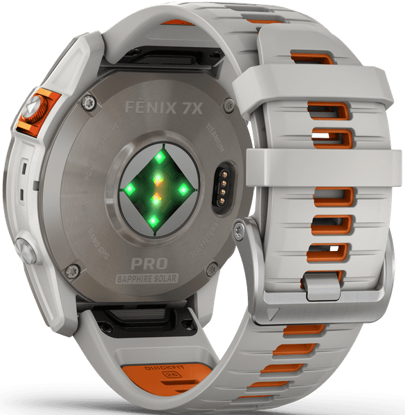 Fenix 7X Pro Sapphire Solar Titanium with Fog Gray/Ember Orange Band, view: 1