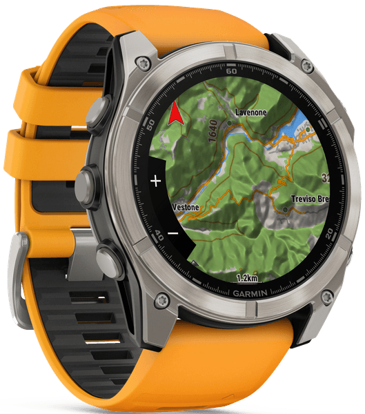 Fenix 8 51mm AMOLED Sapphire Titanium with Spark Orange Graphite Silicone Band, view: 4