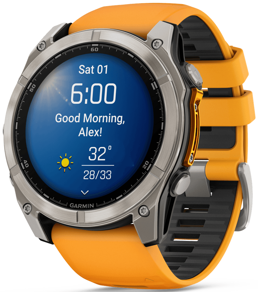 Fenix 8 51mm AMOLED Sapphire Titanium with Spark Orange Graphite Silicone Band, view: 1