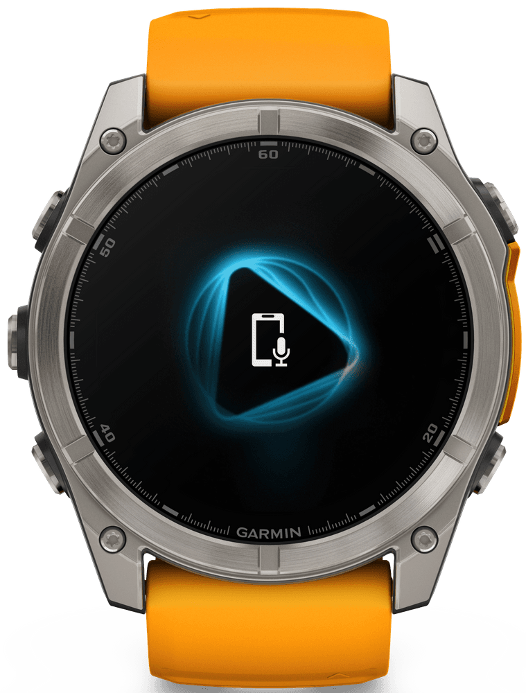 Fenix 8 51mm AMOLED Sapphire Titanium with Spark Orange Graphite Silicone Band, view: 2