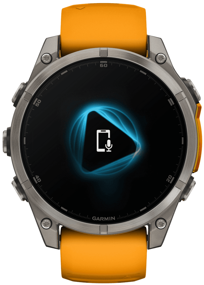 Fenix 8 47mm AMOLED Sapphire Titanium with Spark Orange Graphite Silicone Band, view: 2