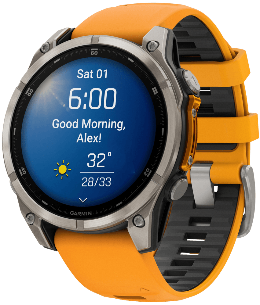 Fenix 8 47mm AMOLED Sapphire Titanium with Spark Orange Graphite Silicone Band, view: 1