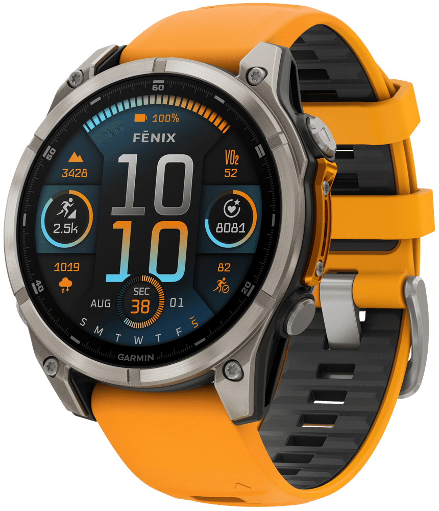 Fenix 8 47mm AMOLED Sapphire Titanium with Spark Orange Graphite Silicone Band, view: 0