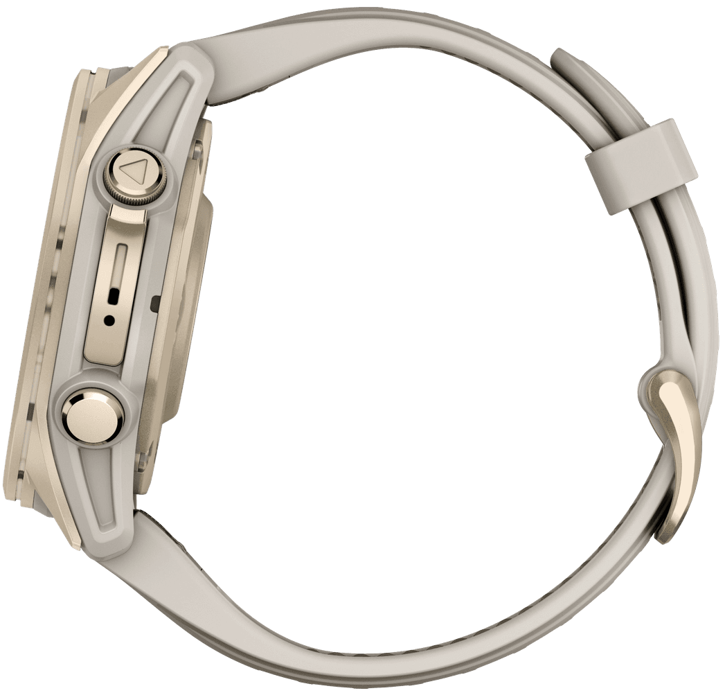 Fenix 8 43mm AMOLED Sapphire Soft Gold with Fog Gray Dark Sandstone Silicone Band, view: 6