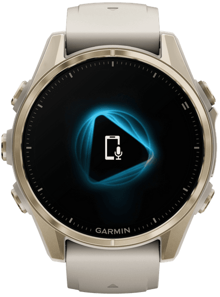 Fenix 8 43mm AMOLED Sapphire Soft Gold with Fog Gray Dark Sandstone Silicone Band, view: 2