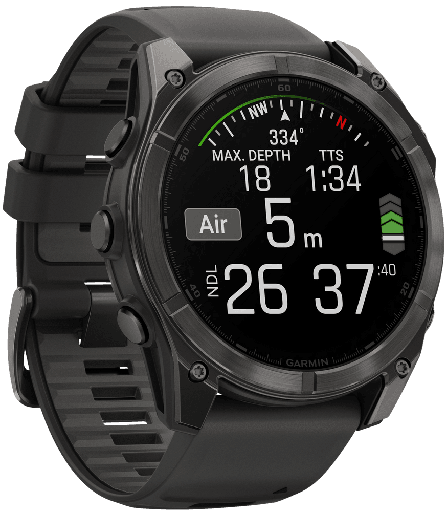 Fenix 8 51mm AMOLED Sapphire Carbon Gray DLC Titanium with Black Pebble Gray Silicone, view: 5