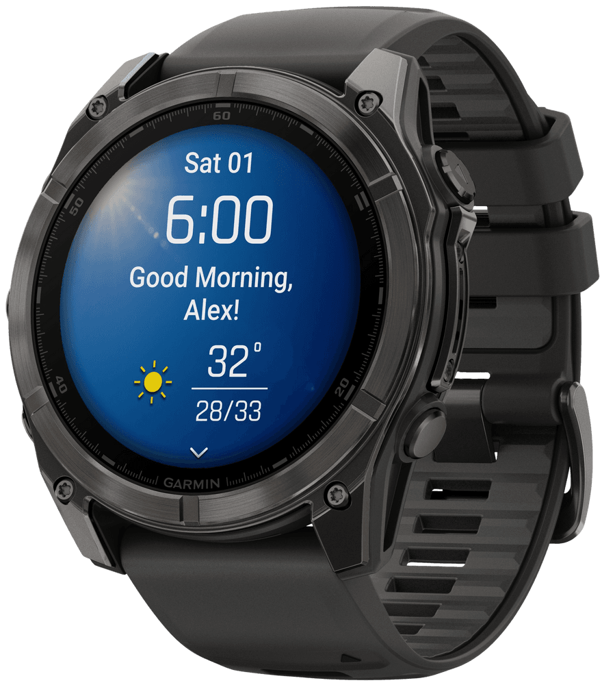 Fenix 8 51mm AMOLED Sapphire Carbon Gray DLC Titanium with Black Pebble Gray Silicone, view: 1