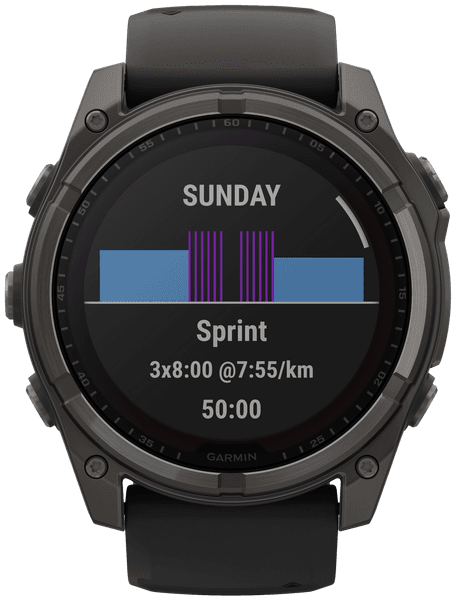 Fenix 8 51mm Sapphire Solar Carbon Gray DLC Titanium with Black Pebble Gray Silicone, view: 3