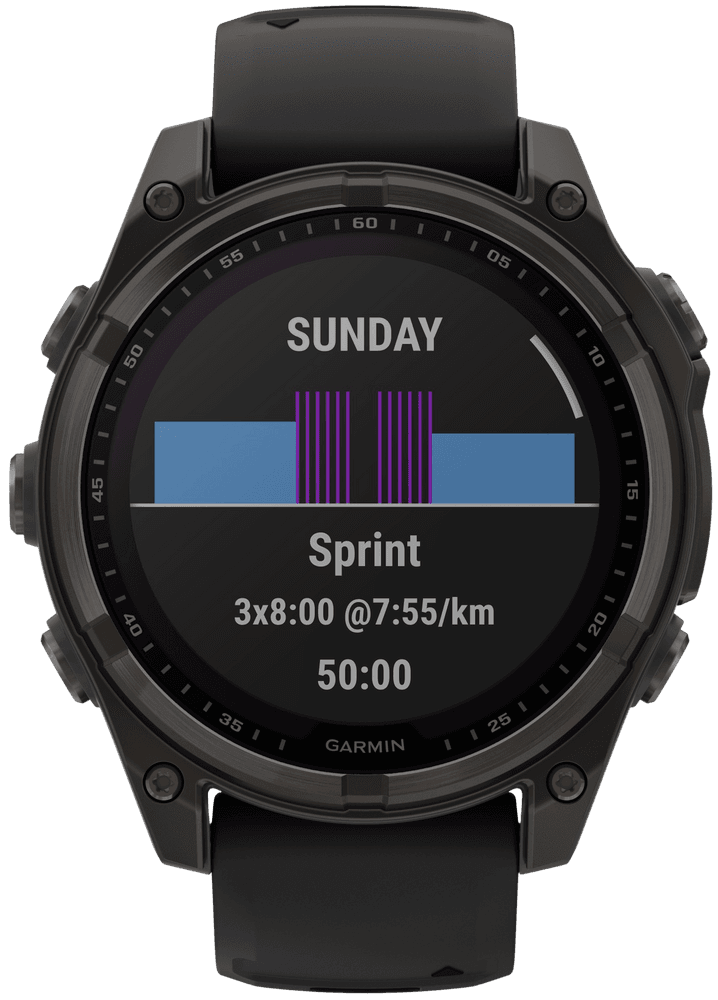 Fenix 8 47mm Sapphire Solar Carbon Gray DLC Titanium with Black Pebble Gray Silicone, view: 3