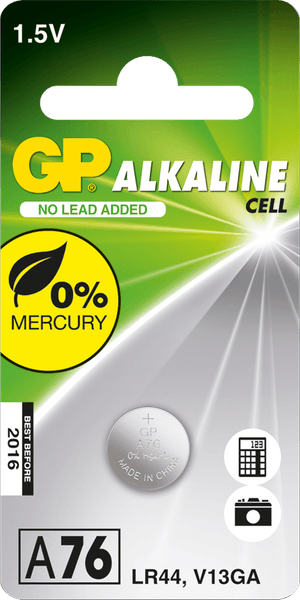 GP knappcell 1,5V LR44, 1-pack, productDetailPage.view: 0
