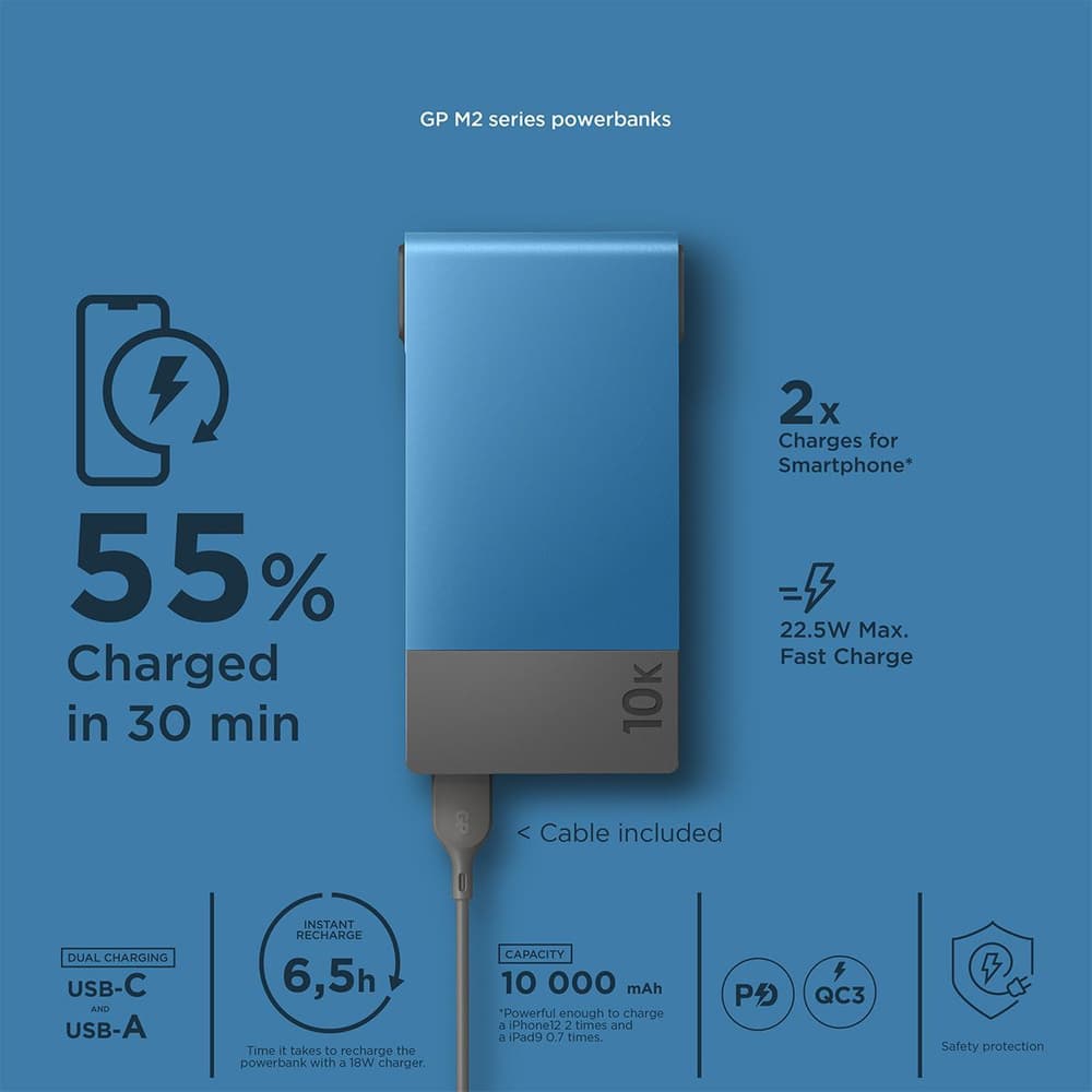 GP Powerbank M2 10000 mAh Blue, view: 1