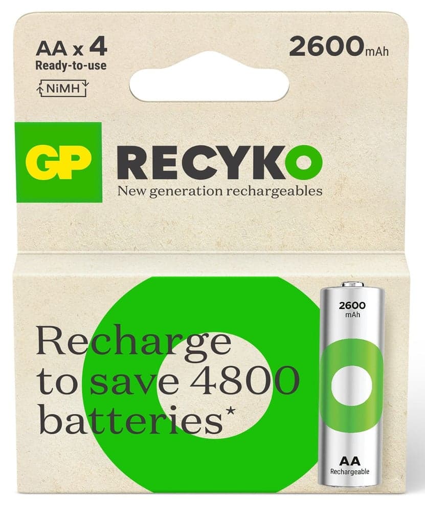 GP Recyko AA-batteri 2600mAh 4-pack, view: 0