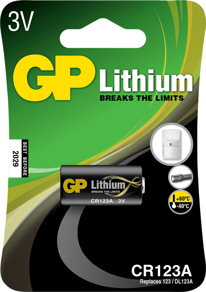 GP Knappcell Lithium CR123A, 1-pack, view: 1