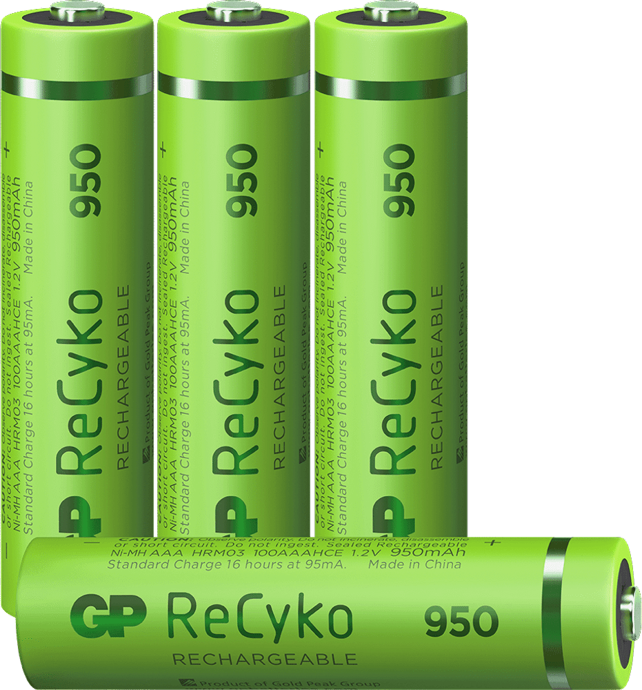 GP ReCyko AAA-batteri 950mAh, 4-pack Laddningsbart, view: 0