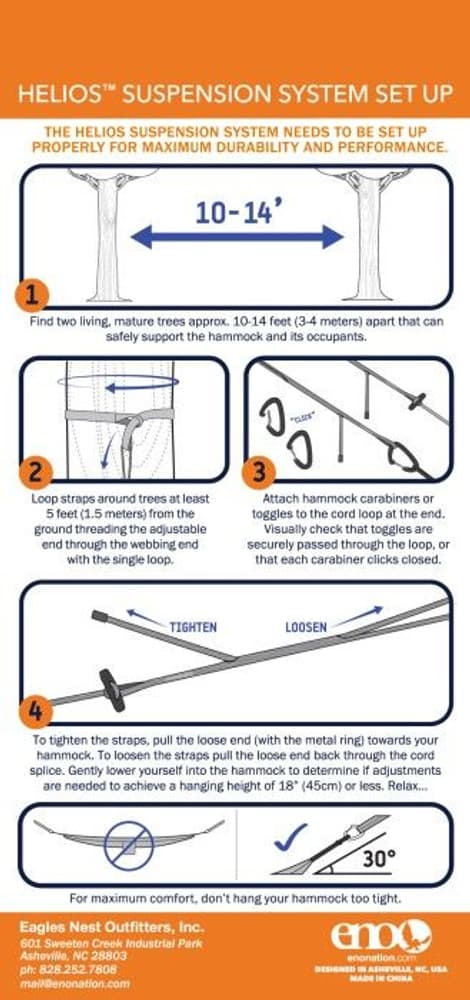 Eno Helios Ultralight Suspension 2x2,46m System Grey, view: 2