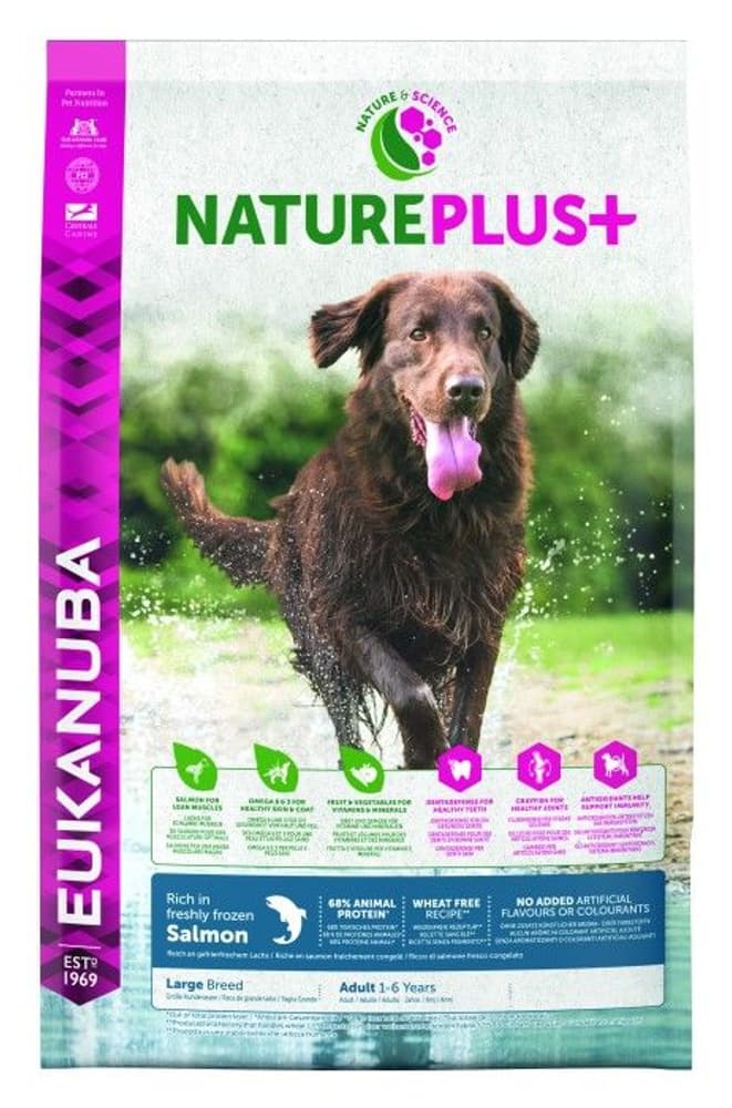 Nature Plus+ Adult Large Breed Salmon 14 kg, view: 0