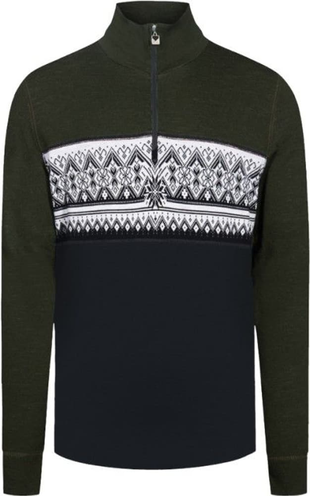 M's Moritz Basic Sweater Dark Green Dark Charcoal Off-White, view: 0