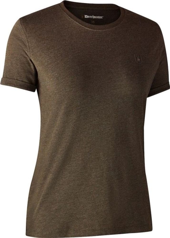 Ladies Basic 2-pack T-shirt Brown Leaf Melange, view: 2