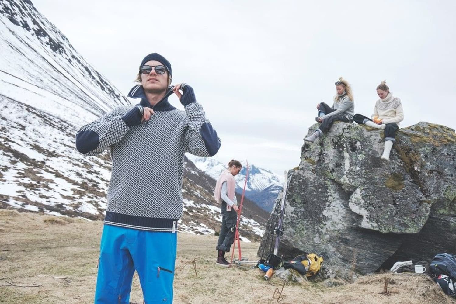 Slogen Zip Neck Night/Offwhite, view: 1