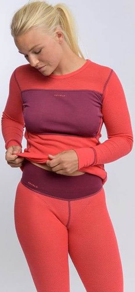 W's Wool Mesh Long Johns Beetroot/Poppy, view: 1