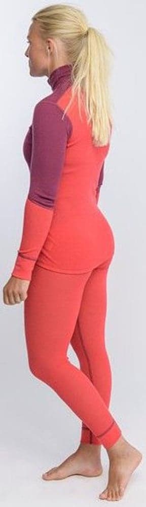 W's Wool Mesh Long Johns Beetroot/Poppy, view: 3