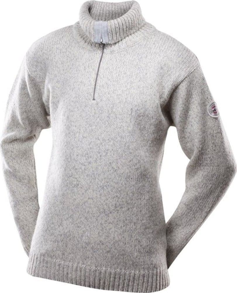 Nansen Sweater Zip Neck Grey Melange, view: 1