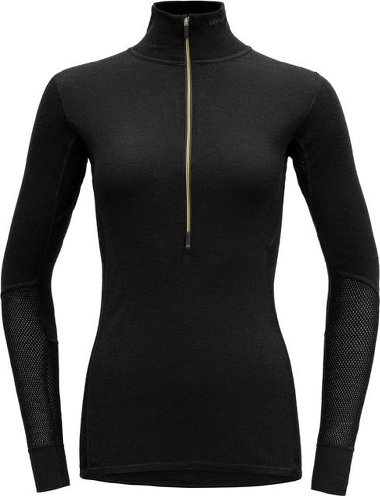 Wool Mesh Woman Half Zip Neck Caviar, view: 0