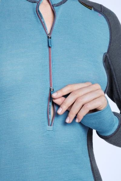 Wool Mesh Woman Half Zip Neck Black, view: 1