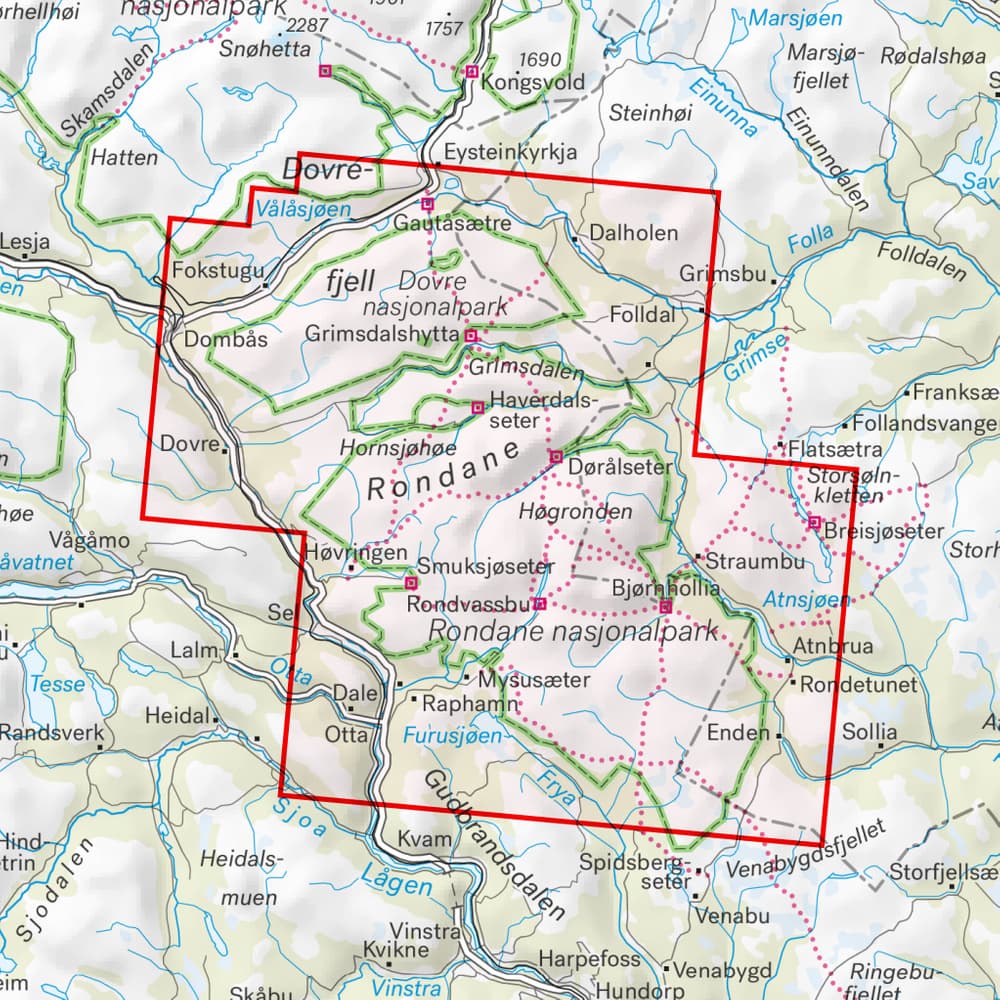 Rondane Rundtur Calazo Turkart Rondane 1:50 000 | Widforss