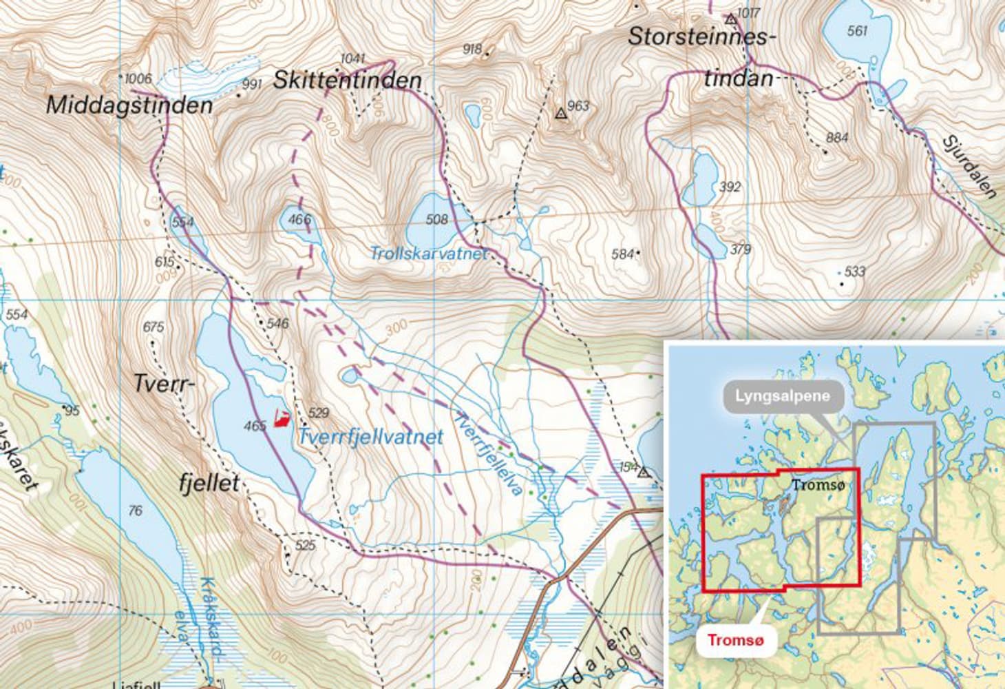 Tur- og toppturskart: Tromsø, view: 1